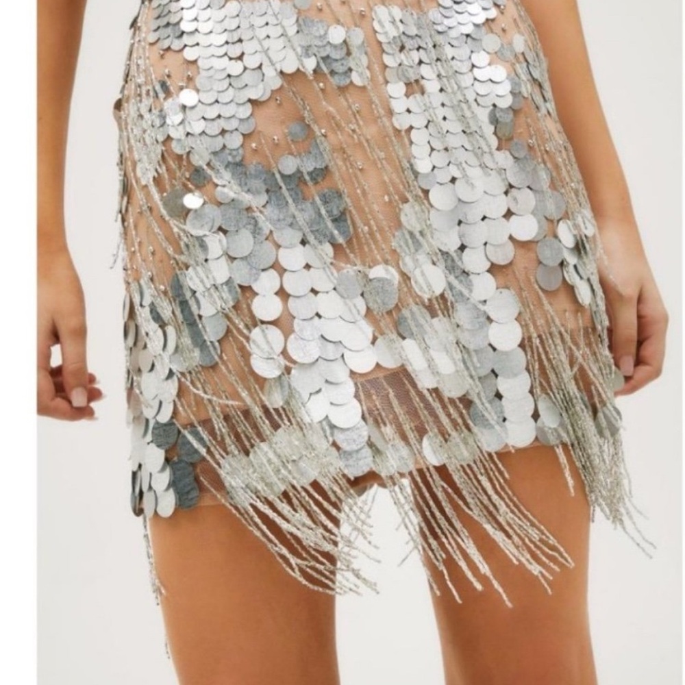 Nasty Gal Metallic Sequin Mini Skirt